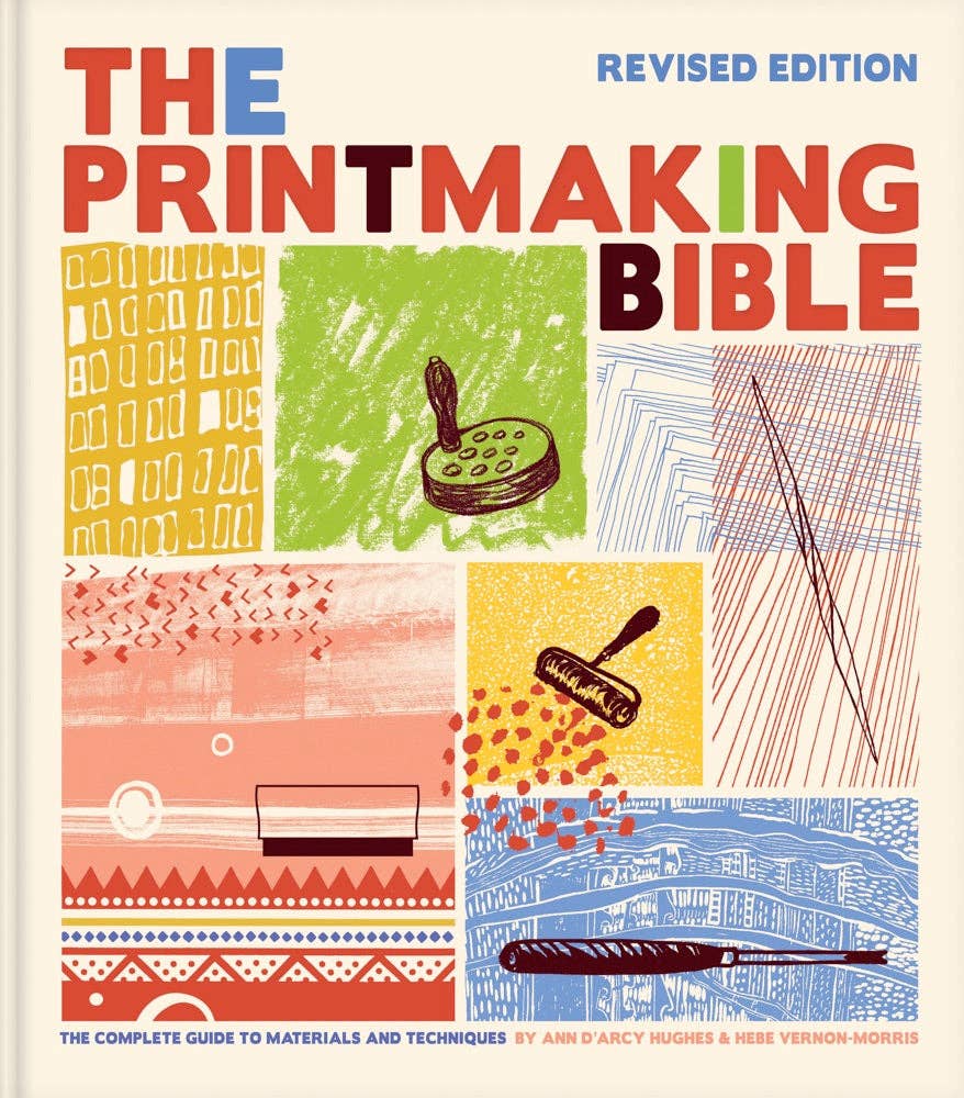 The Printmaking Bible book cover showing full-color printmaking illustrations
